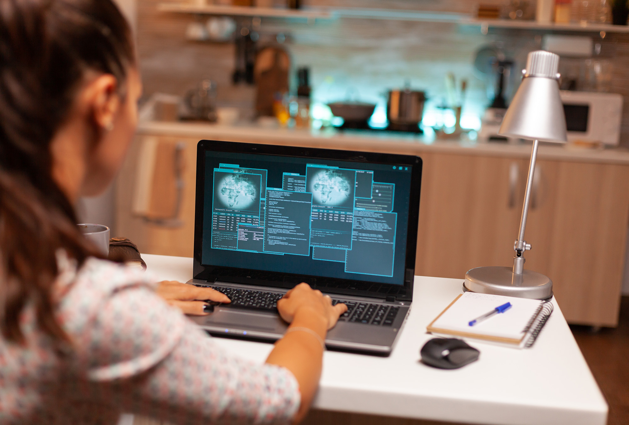 Female hacer cracking security firewall